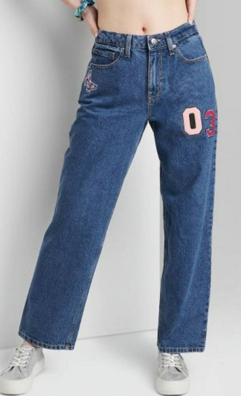 NWT WILD FABLE Varisty High Rise Straight Dad Jeans 18